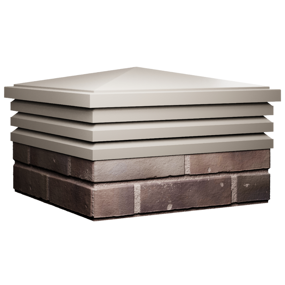 Колпак Zking Бона ХайТек Бежевый на столб 2х2 кирпича (513х513мм) в Тихвине фото