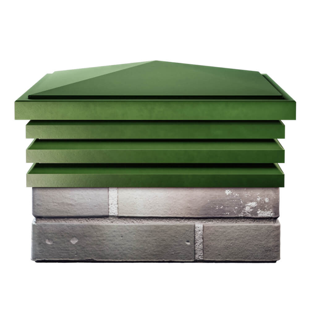 Колпак Zking Бона ХайТек Зеленый на столб 1.5х1.5 кирпича (385х385мм) Тихвин фото