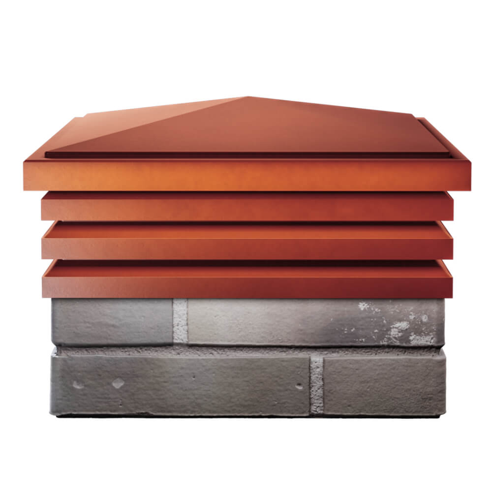 Колпак Zking Бона ХайТек Красный на столб 1.5х1.5 кирпича (385х385мм) Тихвин фото