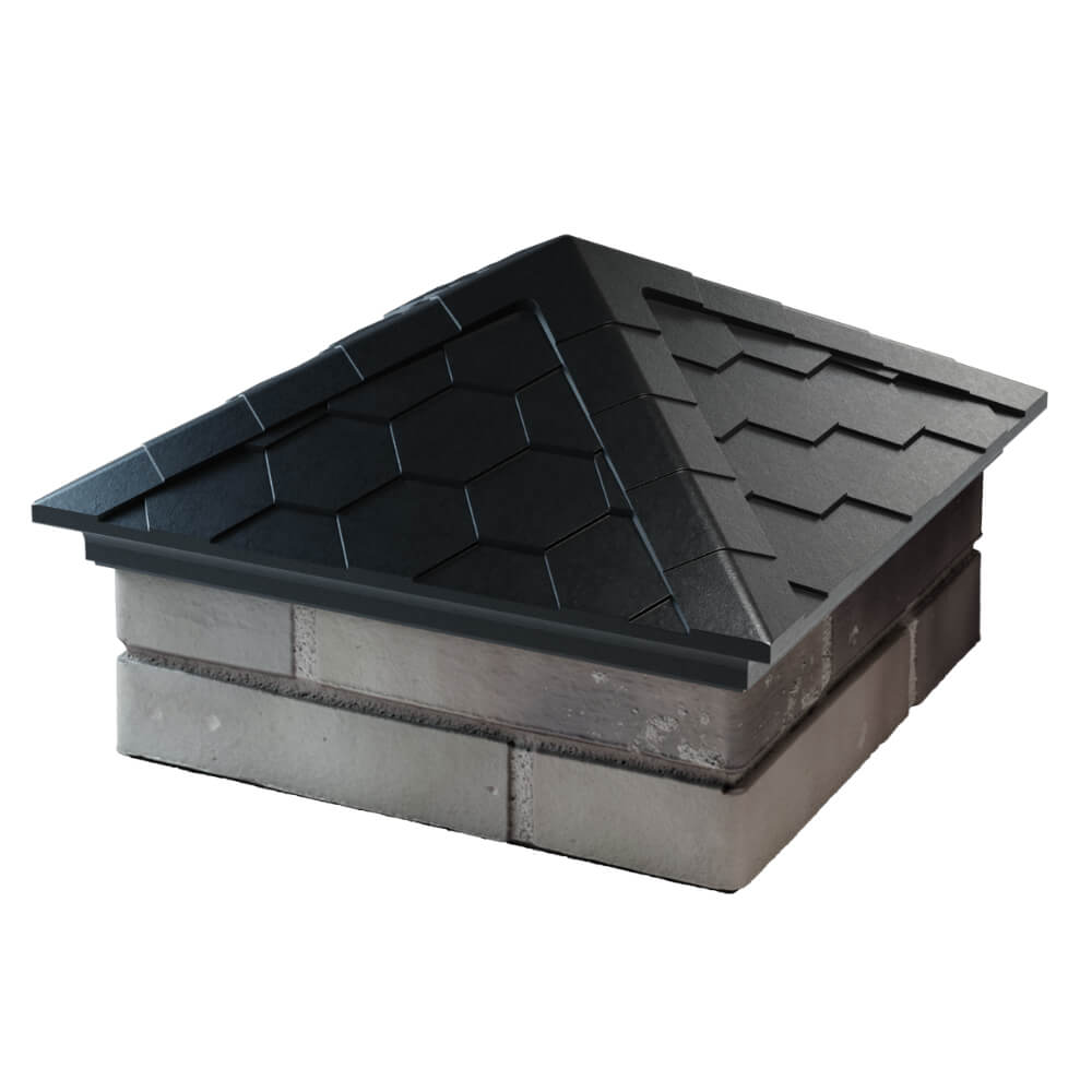 Колпак Zking Эверест Черный на столб 1.5х1.5 кирпича (390х390мм) в Тихвине фото