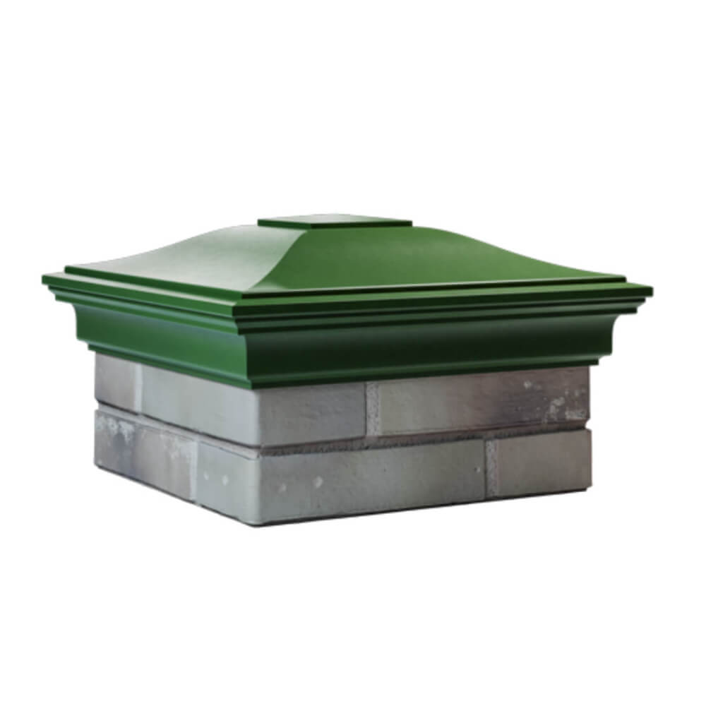 Колпак Zking Монблан Зеленый на столб 1.5х1.5 еврокирпича 0.7НФ (355х355мм) в Тихвине фото