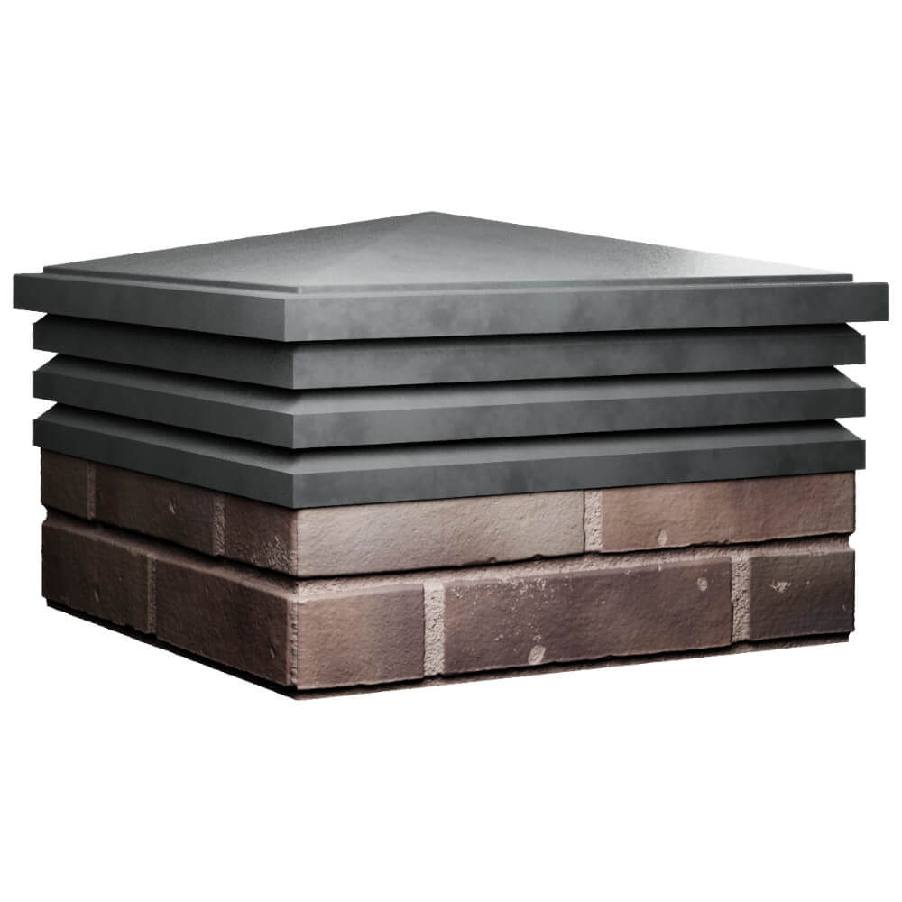 Колпак Zking Бона ХайТек Серый на столб 2х2 кирпича (513х513мм) в Тихвине фото