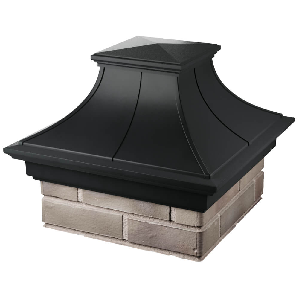 Колпак Zking Монблан Премиум Черный на столб 1.5х1.5 кирпича (385х385мм) в Тихвине фото