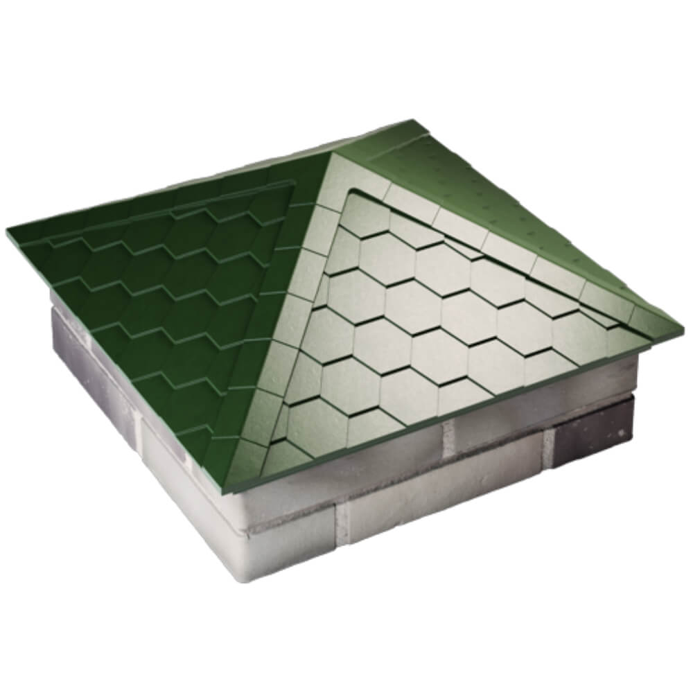 Колпак Zking Эверест Зеленый на столб 2х2 кирпича (535х535мм) Тихвин фото