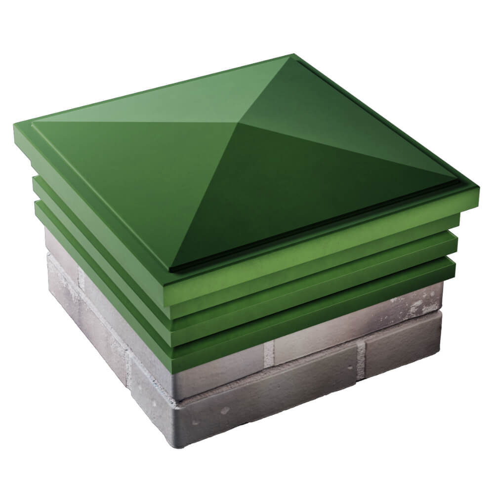 Колпак Zking Бона ХайТек Зеленый на столб 1.5х1.5 кирпича (385х385мм) в Тихвине фото