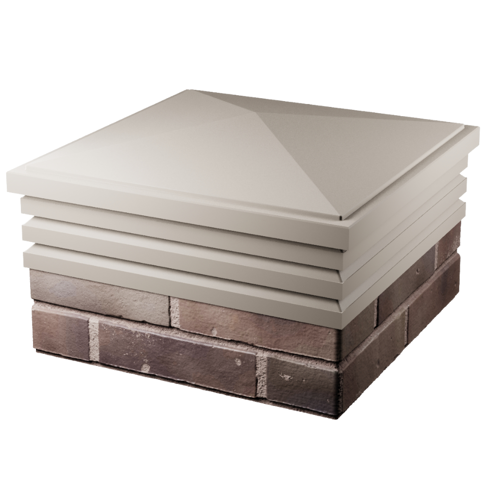 Колпак Zking Бона ХайТек Бежевый на столб 2х2 кирпича (513х513мм) в Тихвине фото