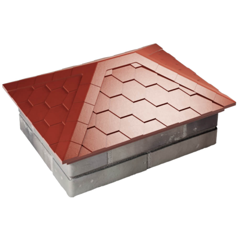 Колпак Zking Эверест Красный на столб 2х1.5 кирпича (520х390мм) Тихвин фото