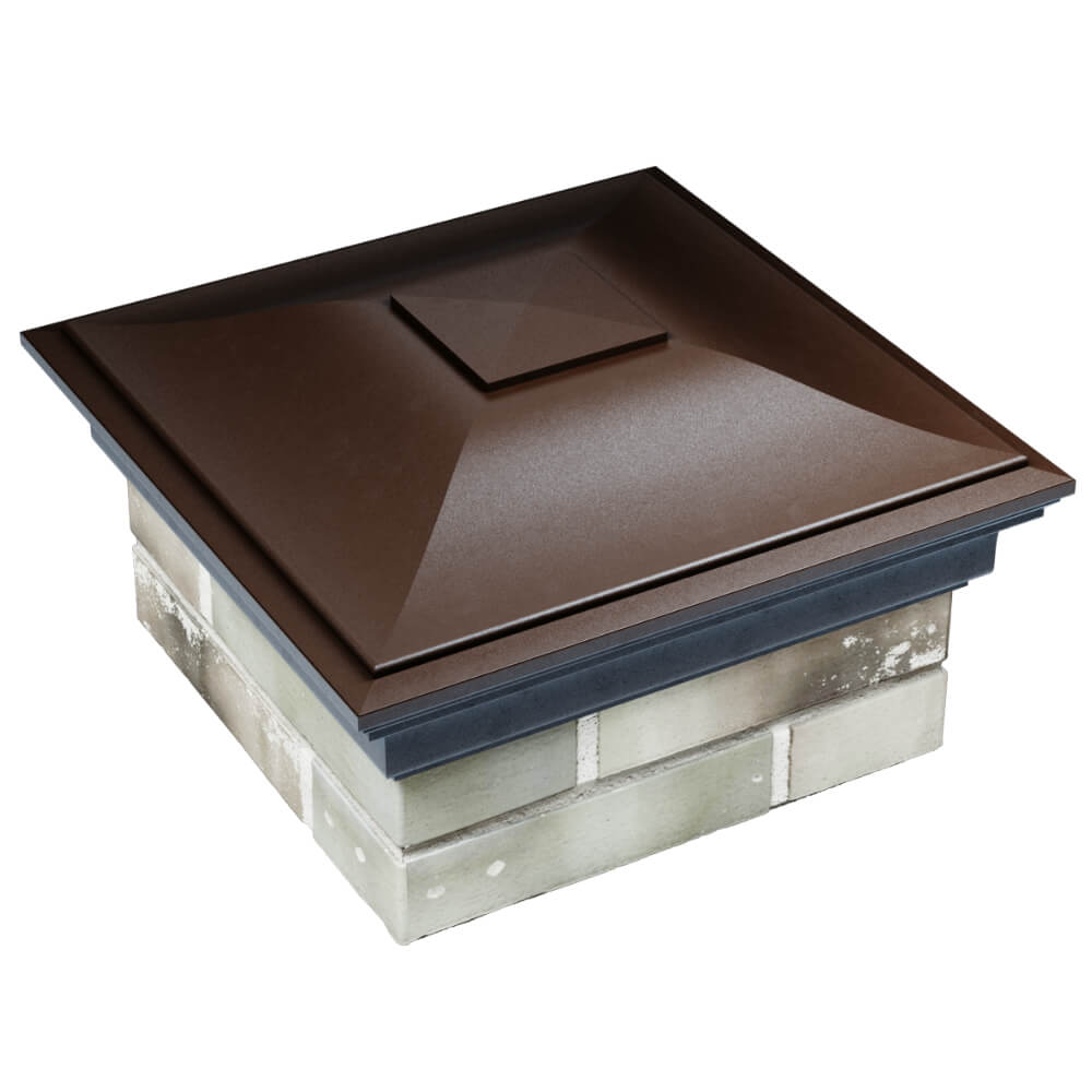 Колпак Zking Монблан Коричневый на столб 1.5х1.5 кирпича (385х385мм) в Тихвине фото