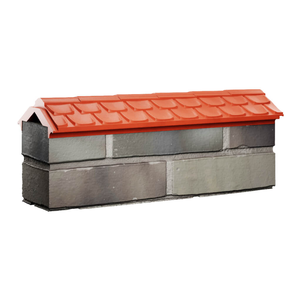 Парапет Zking Эльбрус Красный с посадкой на 0.5 кирпича (130мм) Тихвин фото