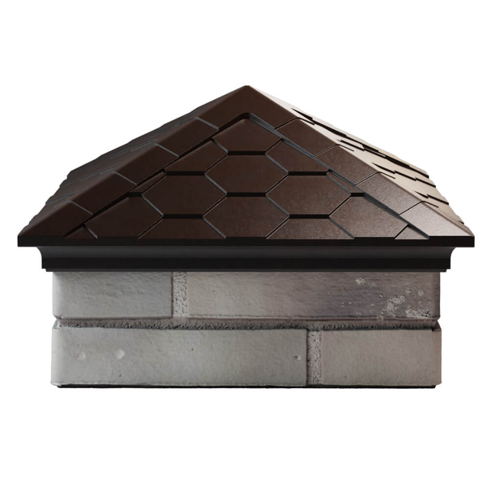 Колпак Zking Эверест Коричневый на столб 1.5х1.5 кирпича (390х390мм) Тихвин фото