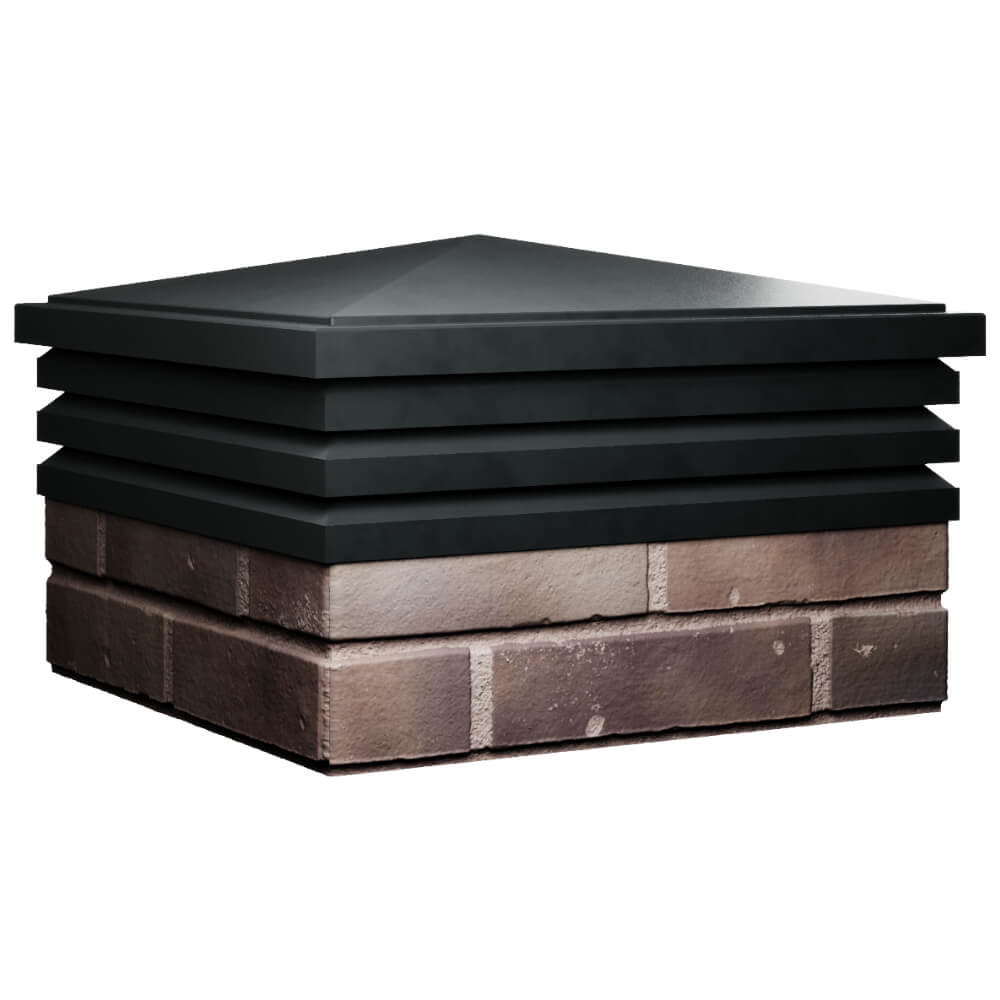 Колпак Zking Бона ХайТек Черный на столб 2х2 кирпича (513х513мм) в Тихвине фото