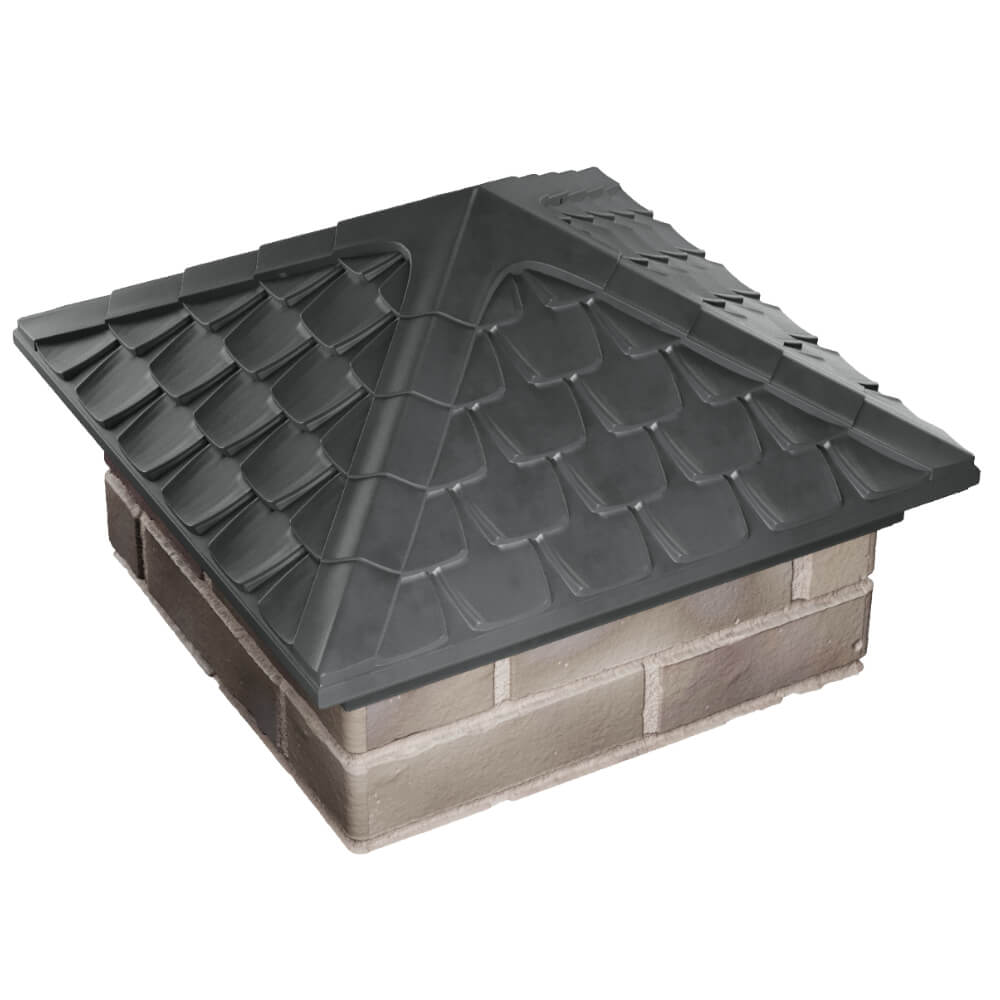 Колпак Zking Эльбрус Серый на столб 1.5х1.5 кирпича (385х385мм) в Тихвине фото