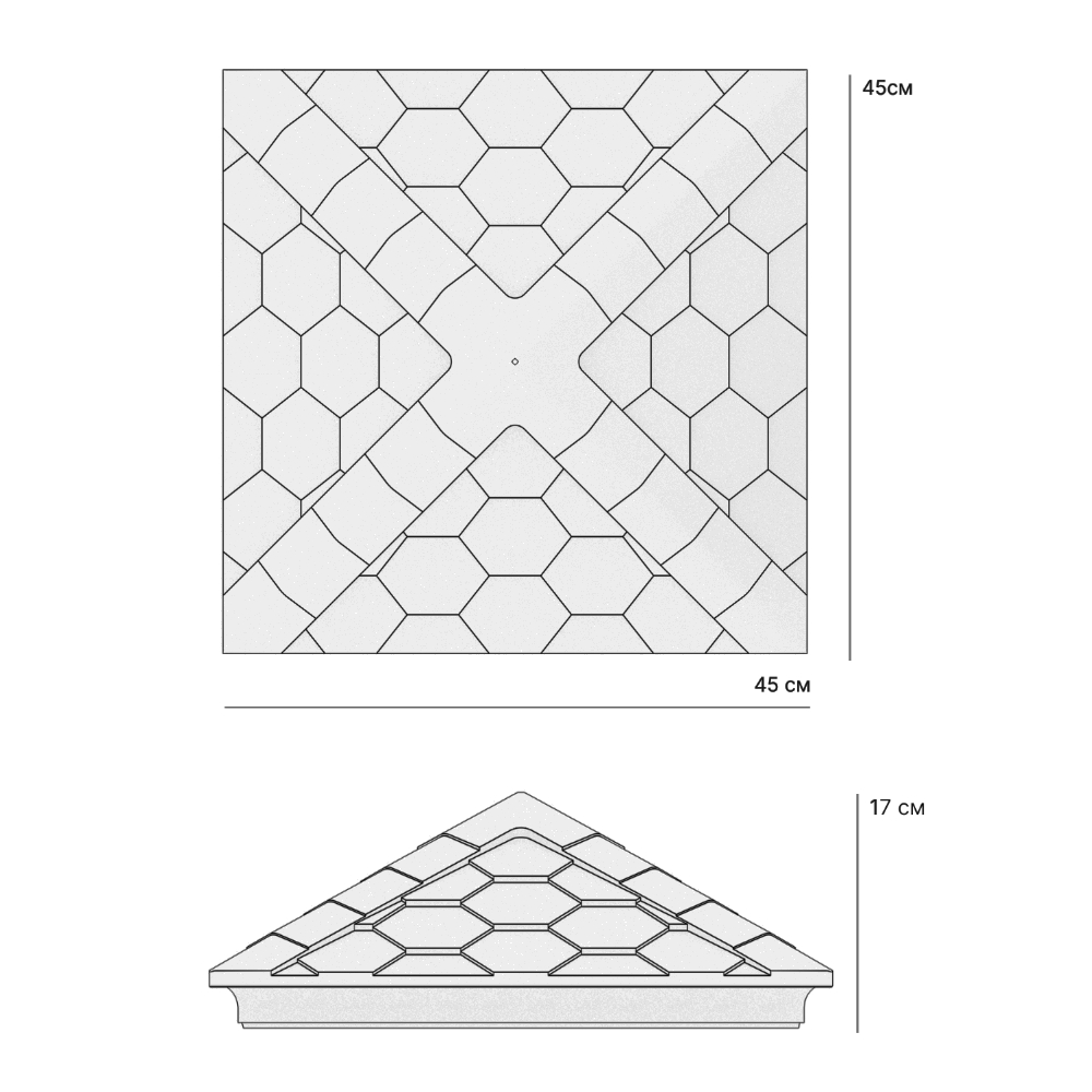 Колпак Zking Эверест Черный на столб 1.5х1.5 кирпича (390х390мм) в Тихвине фото