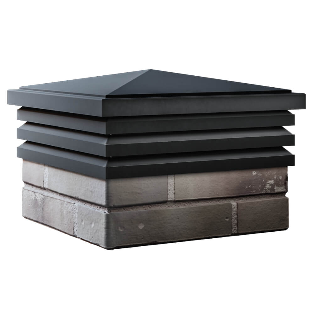 Колпак Zking Бона ХайТек Черный на столб 1.5х1.5 кирпича (385х385мм) в Тихвине фото