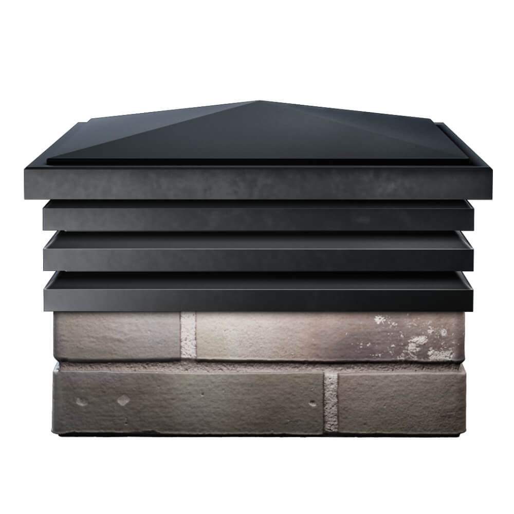 Колпак Zking Бона ХайТек Черный на столб 1.5х1.5 кирпича (385х385мм) Тихвин фото