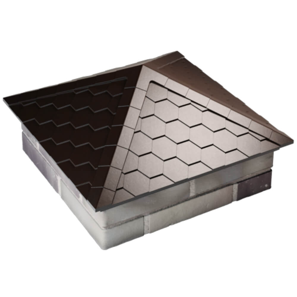 Колпак Zking Эверест Коричневый на столб 2х2 кирпича (535х535мм) Тихвин фото