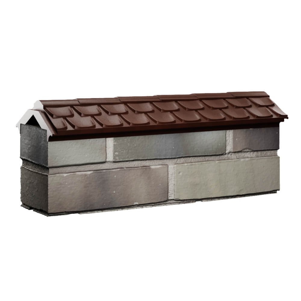 Парапет Zking Эльбрус Коричневый с посадкой на 0.5 кирпича (130мм) Тихвин фото