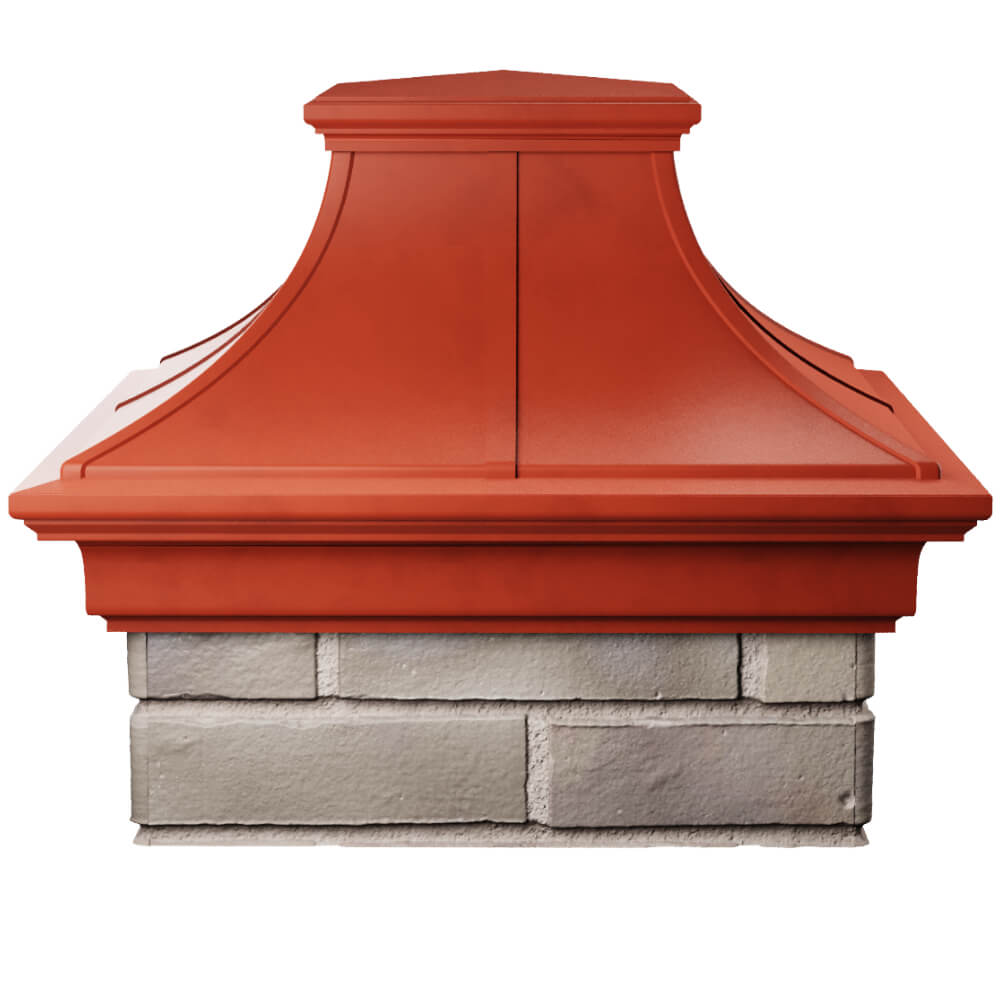 Колпак Zking Монблан Премиум Красный на столб 1.5х1.5 кирпича (385х385мм) Тихвин фото