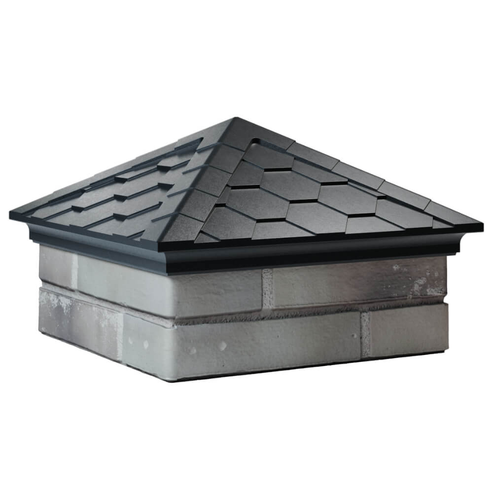 Колпак Zking Эверест Черный на столб 1.5х1.5 кирпича (390х390мм) в Тихвине фото