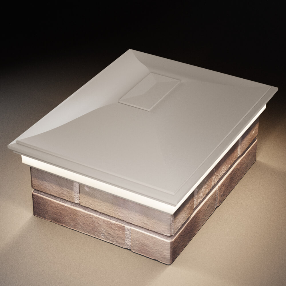 Колпак Zking Монблан Бежевый на столб 2х1.5 кирпича (515х385мм) c подсветкой в Тихвине фото