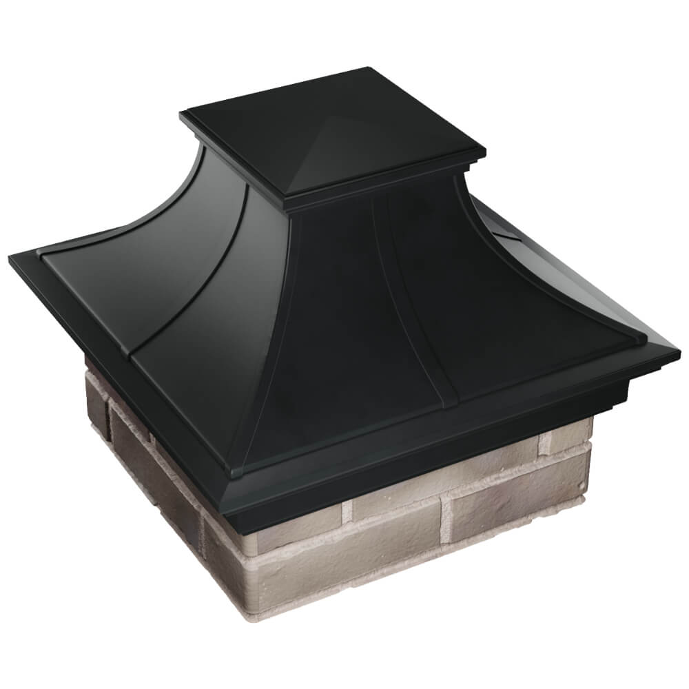 Колпак Zking Монблан Премиум Черный на столб 1.5х1.5 кирпича (385х385мм) в Тихвине фото