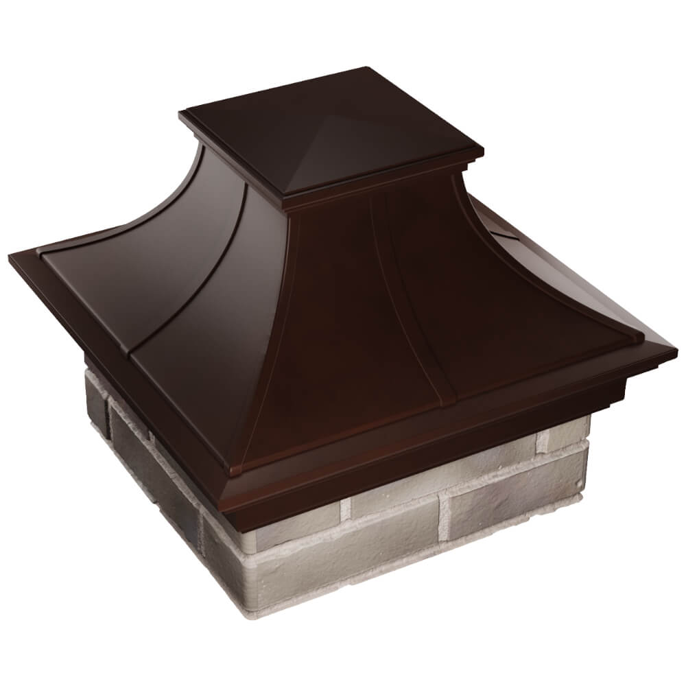 Колпак Zking Монблан Премиум Коричневый на столб 1.5х1.5 кирпича (385х385мм) в Тихвине фото