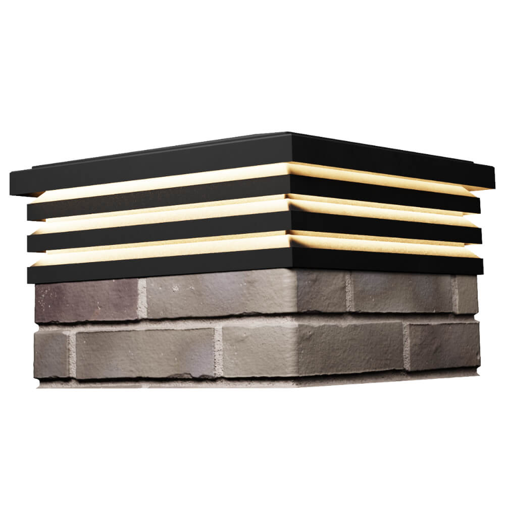 Колпак Zking Бона ХайТек Черный на столб 1.5х1.5 кирпича (385х385мм) с подсветкой в Тихвине фото