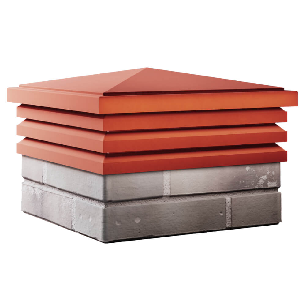 Колпак Zking Бона ХайТек Красный на столб 1.5х1.5 кирпича (385х385мм) в Тихвине фото