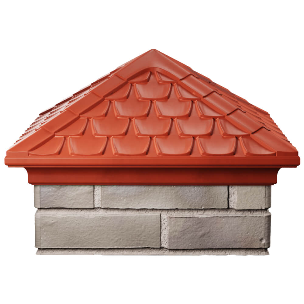 Колпак Zking Эльбрус Красный на столб 1.5х1.5 кирпича (385х385мм) Тихвин фото