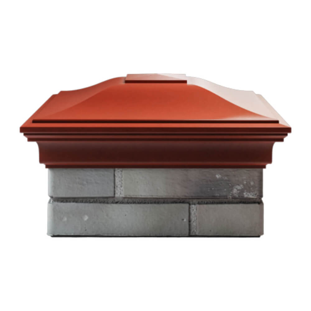 Колпак Zking Монблан Красный на столб 1.5х1.5 еврокирпича 0.7НФ (355х355мм) Тихвин фото