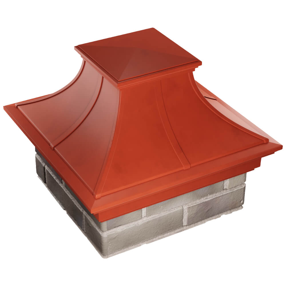 Колпак Zking Монблан Премиум Красный на столб 1.5х1.5 кирпича (385х385мм) в Тихвине фото