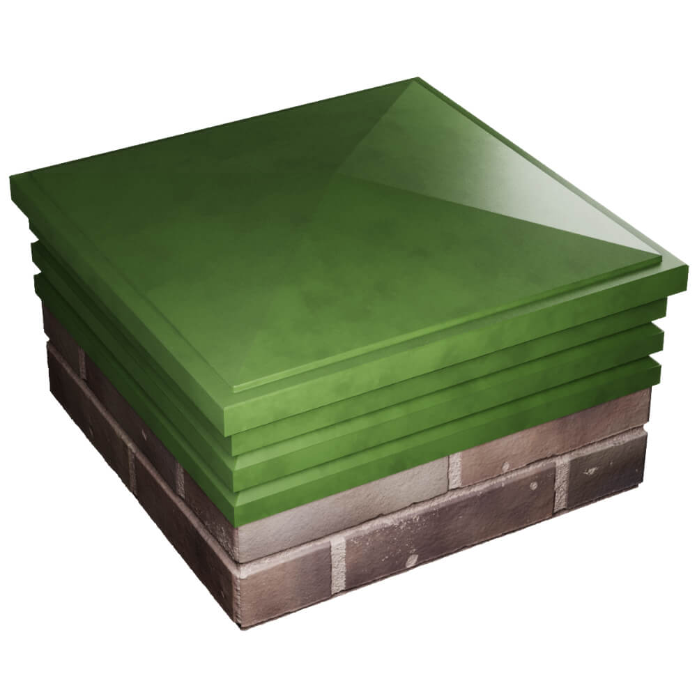 Колпак Zking Бона ХайТек Зеленый на столб 2х2 кирпича (513х513мм) в Тихвине фото