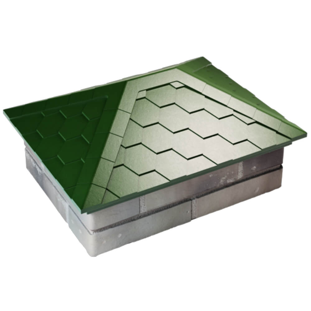 Колпак Zking Эверест Зеленый на столб 2х1.5 кирпича (520х390мм) Тихвин фото