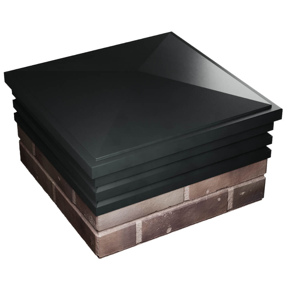 Колпак Zking Бона ХайТек Черный на столб 2х2 кирпича (513х513мм) в Тихвине фото