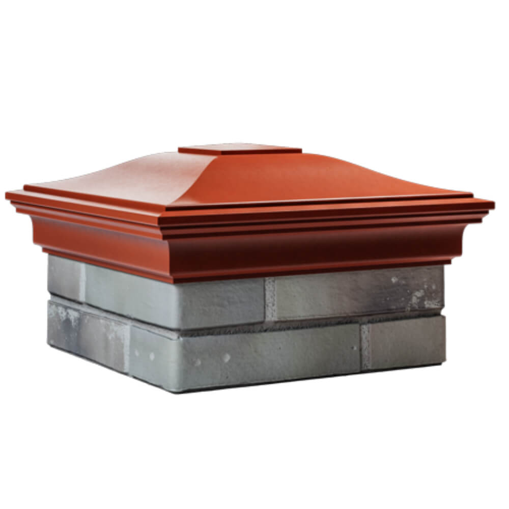 Колпак Zking Монблан Красный на столб 1.5х1.5 кирпича (385х385мм) в Тихвине фото