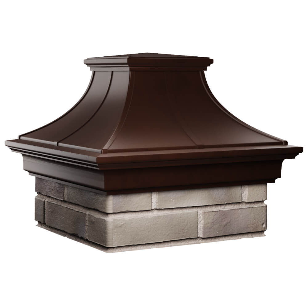 Колпак Zking Монблан Премиум Коричневый на столб 1.5х1.5 кирпича (385х385мм) в Тихвине фото