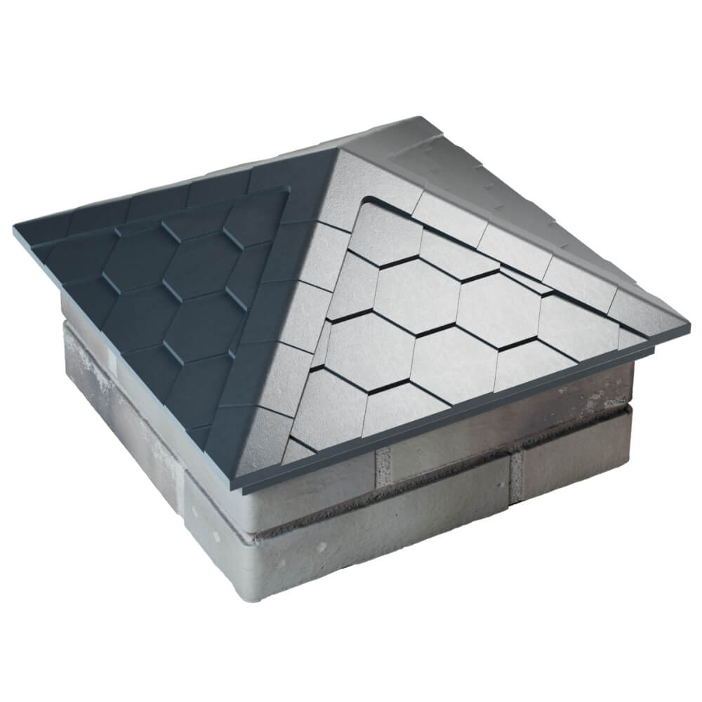 Колпак Zking Эверест Серый на столб 1.5х1.5 кирпича (390х390мм) в Тихвине фото