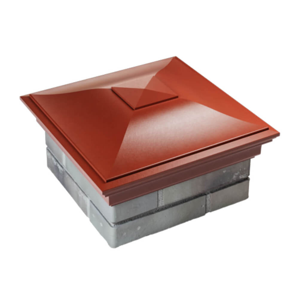 Колпак Zking Монблан Красный на столб 1.5х1.5 еврокирпича 0.7НФ (355х355мм) в Тихвине фото