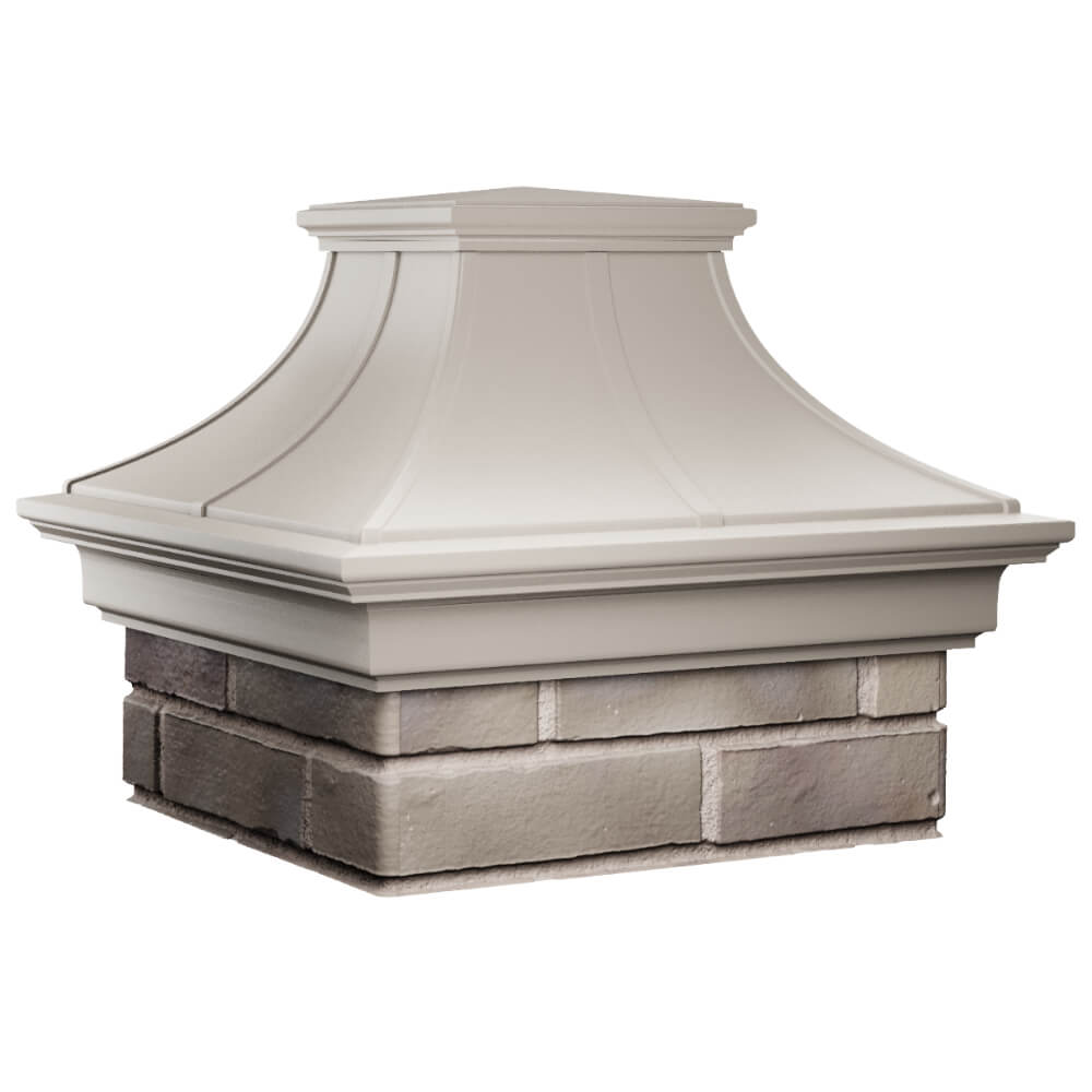 Колпак Zking Монблан Премиум Бежевый на столб 1.5х1.5 кирпича (385х385мм) в Тихвине фото