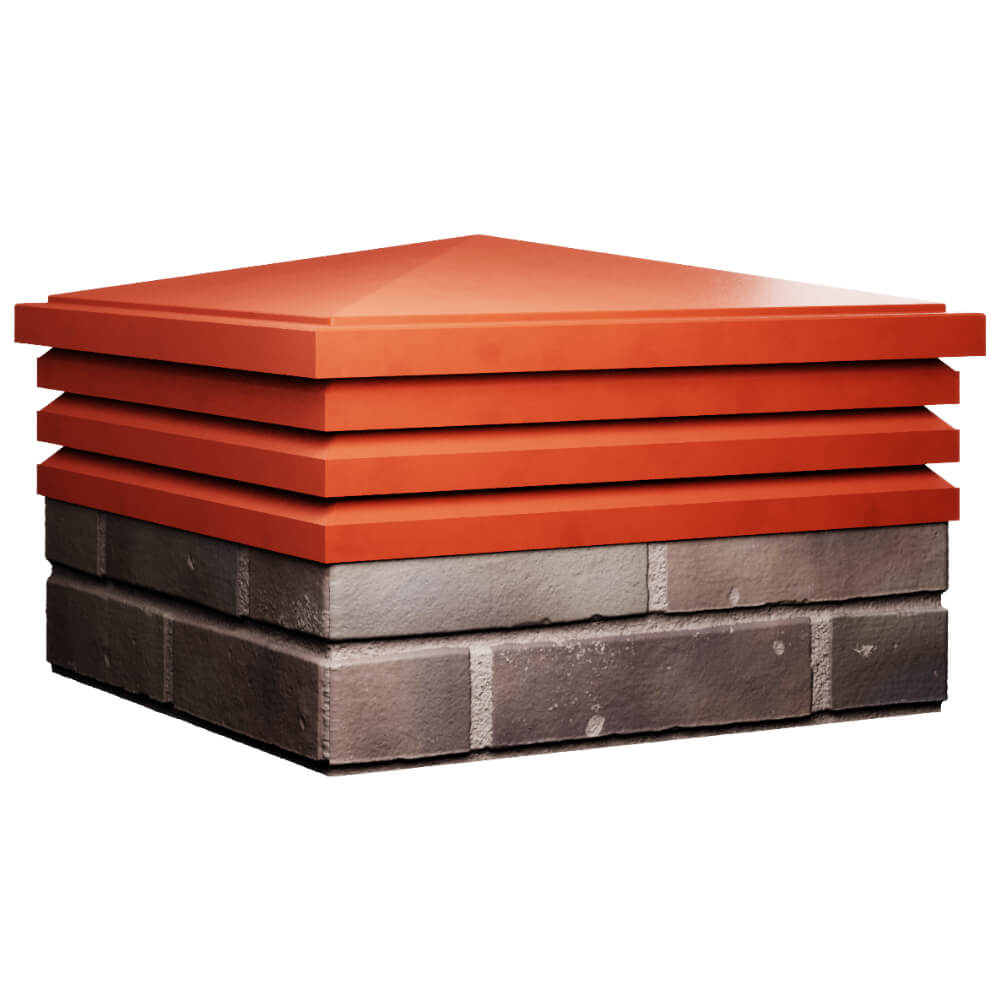 Колпак Zking Бона ХайТек Красный на столб 2х2 кирпича (513х513мм) в Тихвине фото