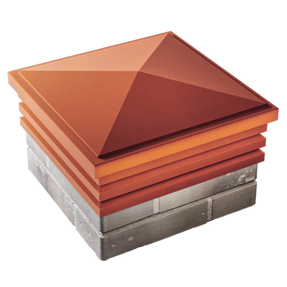 Колпак Zking Бона ХайТек Красный на столб 1.5х1.5 кирпича (385х385мм) в Тихвине фото