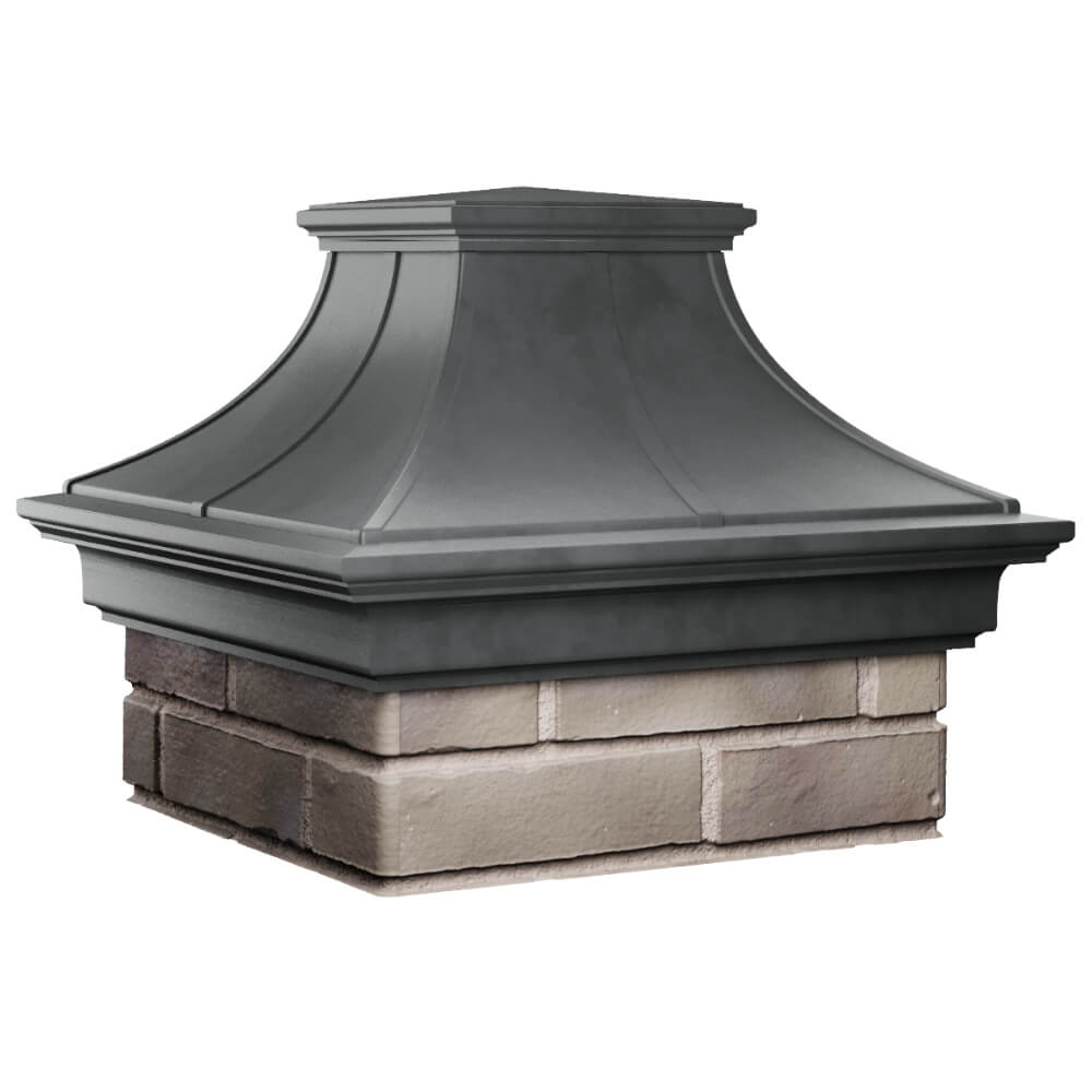 Колпак Zking Монблан Премиум Серый на столб 1.5х1.5 кирпича (385х385мм) в Тихвине фото