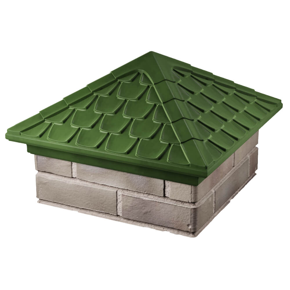 Колпак Zking Эльбрус Зеленый на столб 1.5х1.5 кирпича (385х385мм) в Тихвине фото