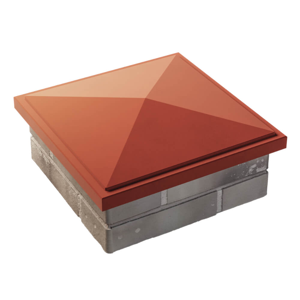 Колпак Zking БонаМоно Красный на столб 1.5х1.5 кирпича (385х385, 400х400мм) в Тихвине фото