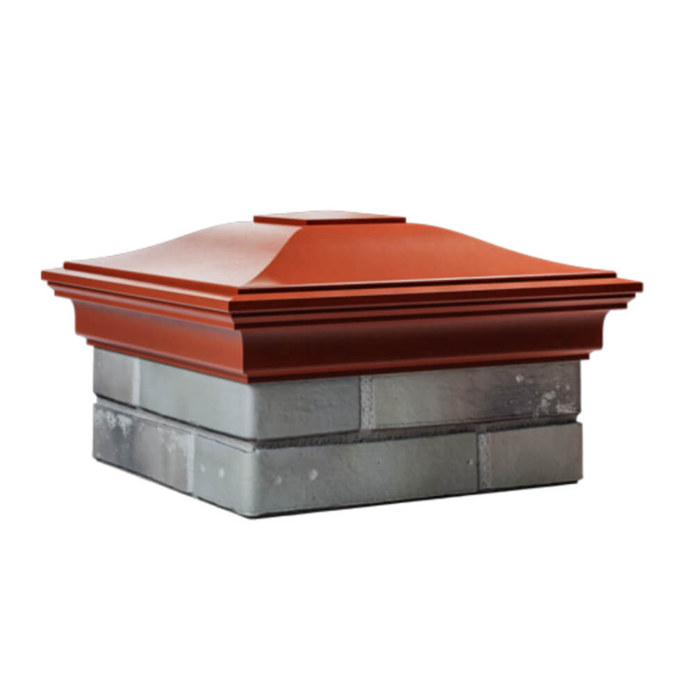 Колпак Zking Монблан Красный на столб 1.5х1.5 еврокирпича 0.7НФ (355х355мм) в Тихвине фото