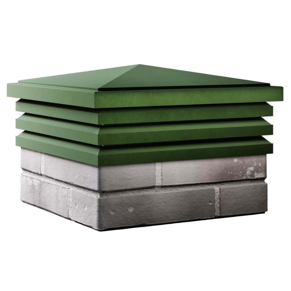 Колпак Zking Бона ХайТек Зеленый на столб 1.5х1.5 кирпича (385х385мм) в Тихвине фото