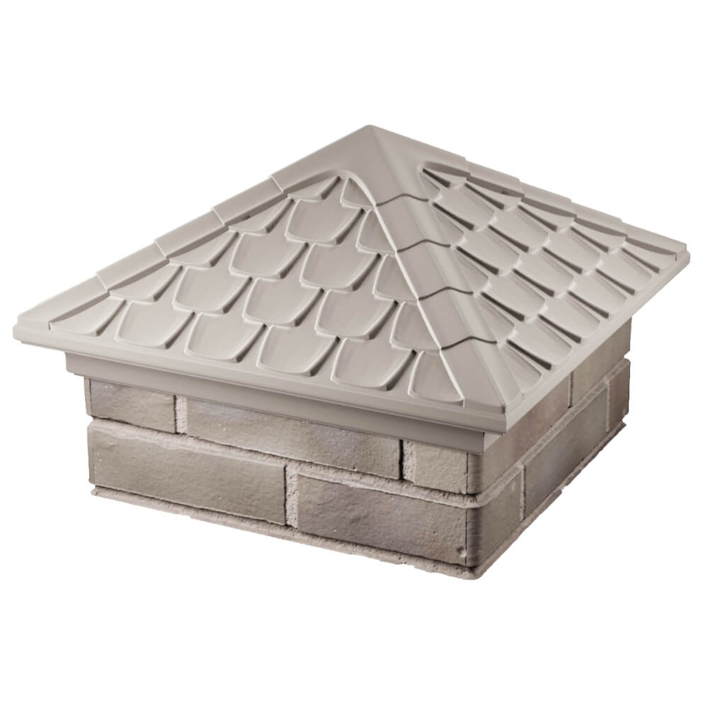 Колпак Zking Эльбрус Бежевый на столб 1.5х1.5 кирпича (385х385мм) в Тихвине фото