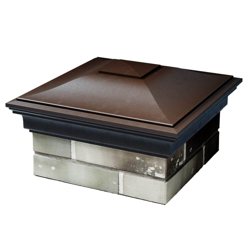 Колпак Zking Монблан Коричневый на столб 1.5х1.5 кирпича (385х385мм) в Тихвине фото