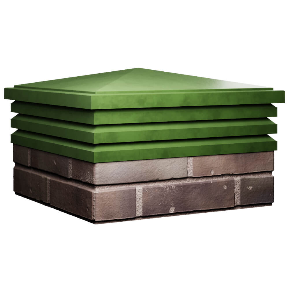 Колпак Zking Бона ХайТек Зеленый на столб 2х2 кирпича (513х513мм) в Тихвине фото