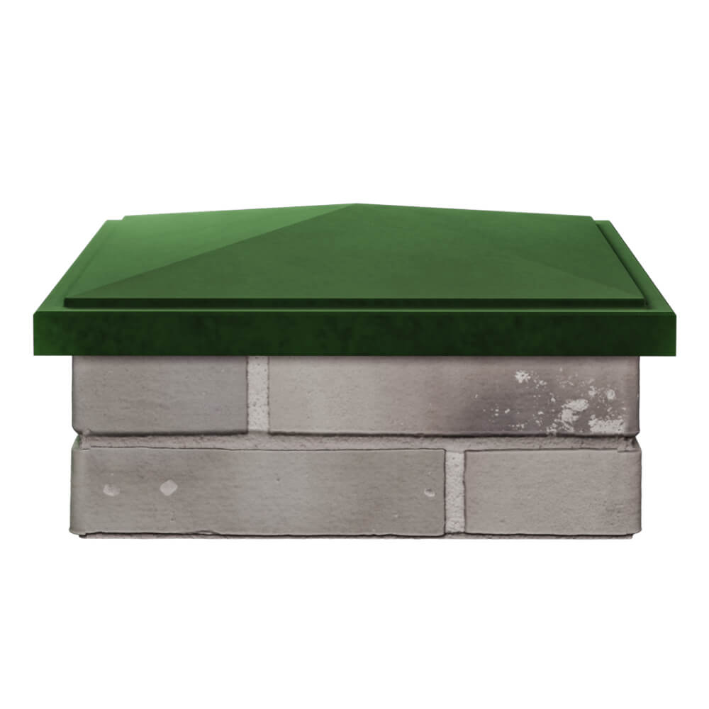 Колпак Zking БонаМоно Зеленый на столб 1.5х1.5 кирпича (385х385, 400х400мм) Тихвин фото